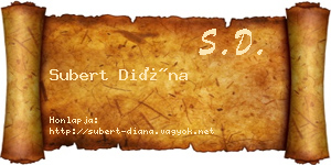 Subert Diána névjegykártya